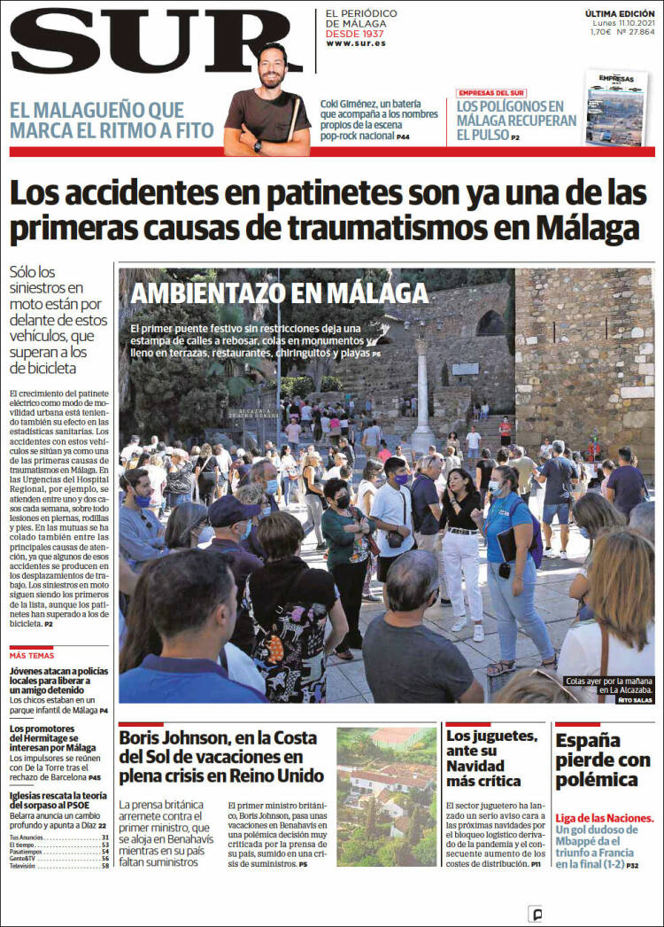 Portada de Diario el Sur (España)