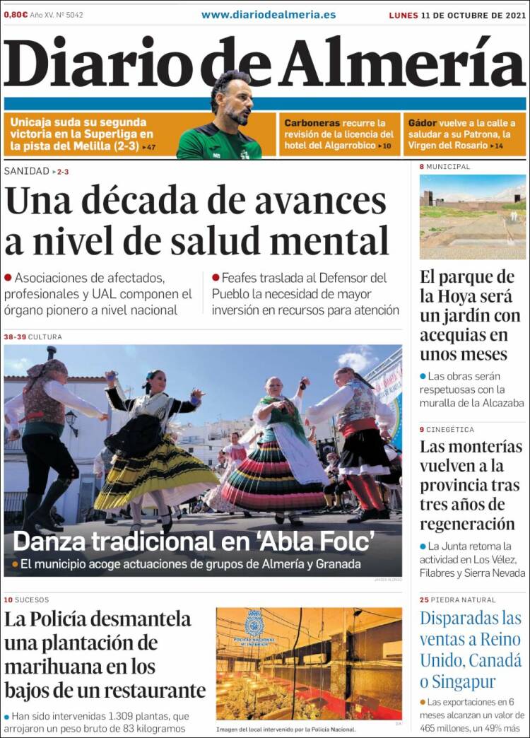 Portada de Diario de Almería (España)