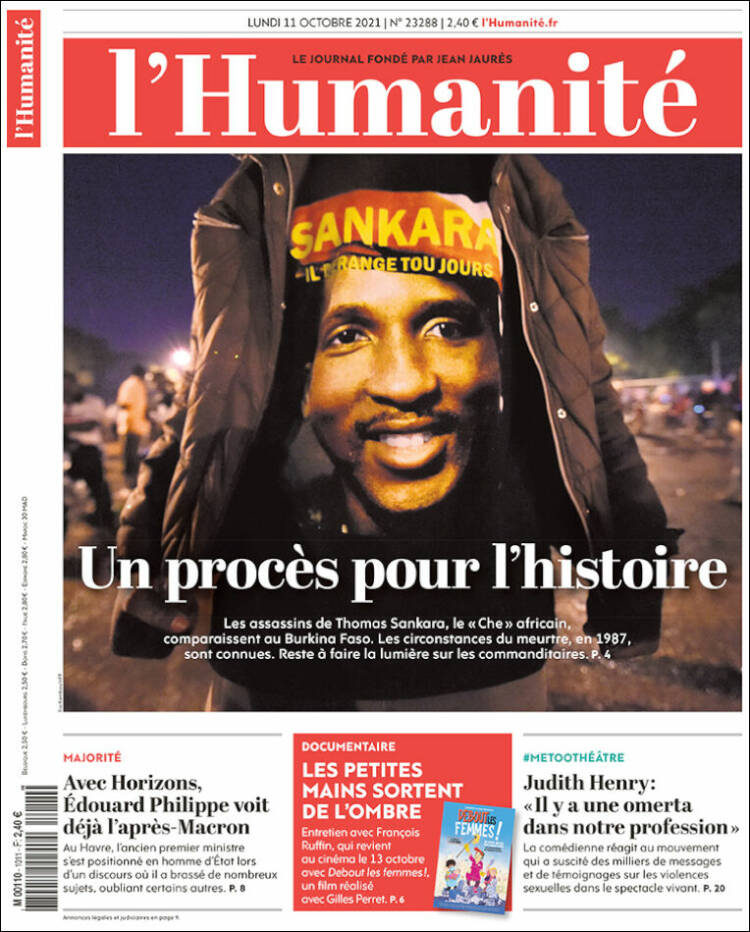 Portada de l'Humanite (Francia)