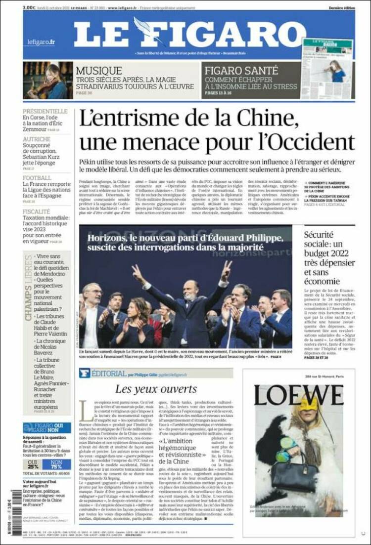 Portada de Le Figaro (Francia)
