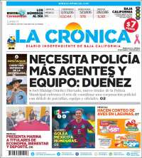 Portada de La Crónica de Baja California (Mexique)