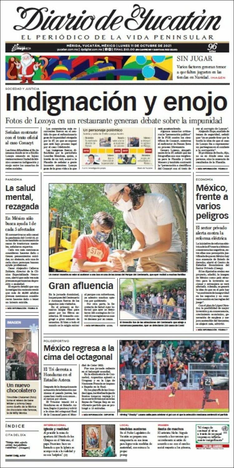Portada de Diario de Yucatán (M&eacute;xico)