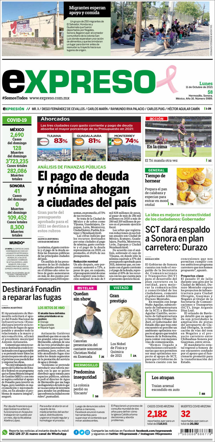 Portada de Expreso (M&eacute;xico)