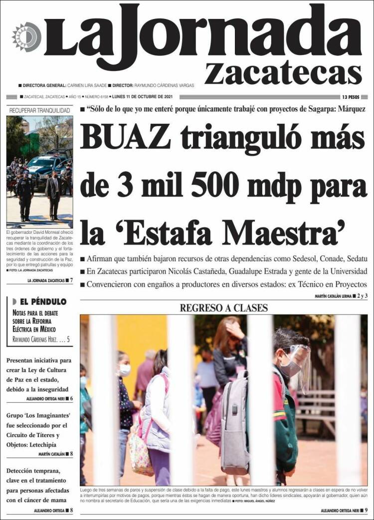Portada de Jornada de Zacatecas (M&eacute;xico)