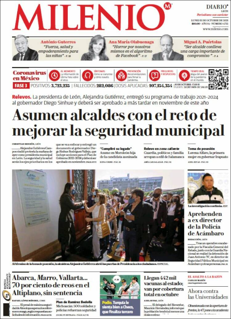 Portada de Milenio de León (M&eacute;xico)