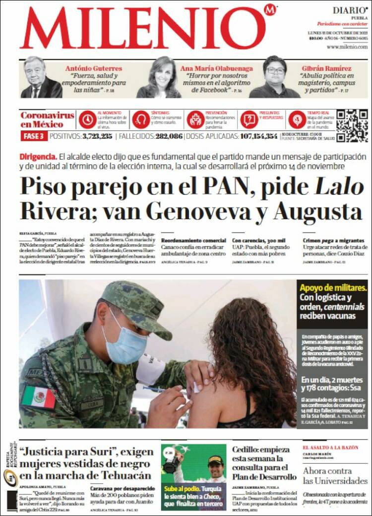 Portada de Milenio de Puebla (M&eacute;xico)