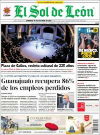 Portada de El Sol de León (Mexique)