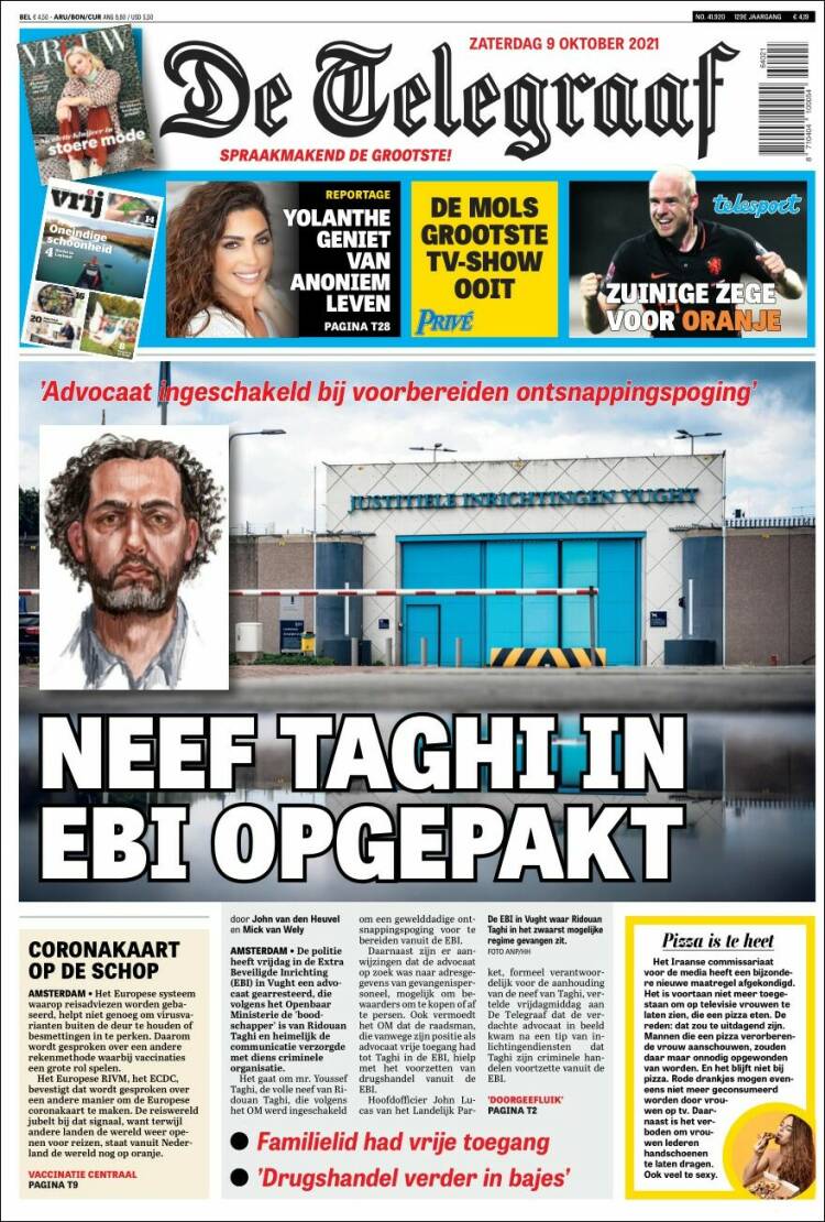 Portada de De Telegraaf (Pa&iacute;ses Bajos)