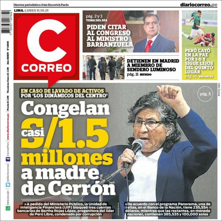 Portada de Diario Correo (Perú)