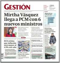 Portada de Diario Gestión (Perú)