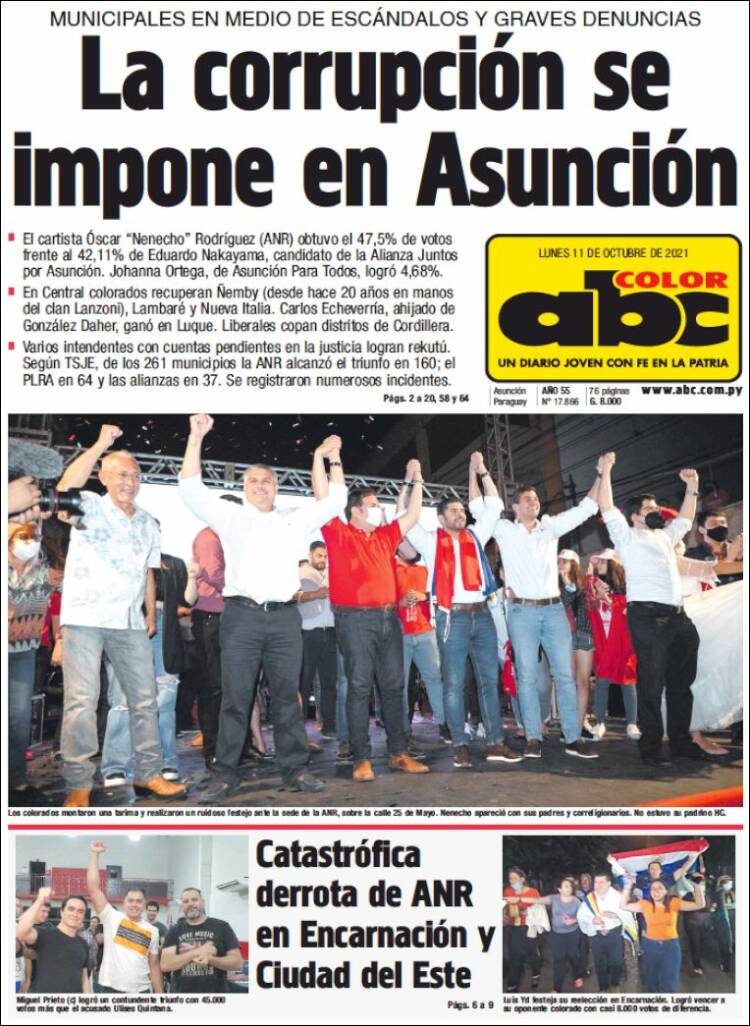 Portada de ABC Color (Paraguay)