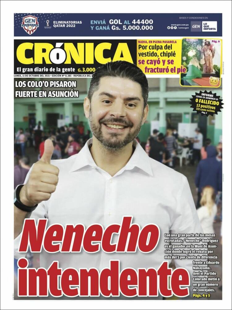 Portada de Diario Crónica (Paraguay)