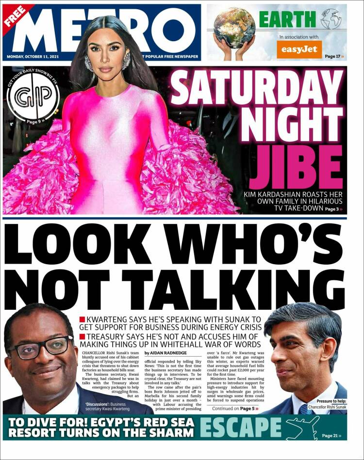 Portada de Metro (Reino Unido)