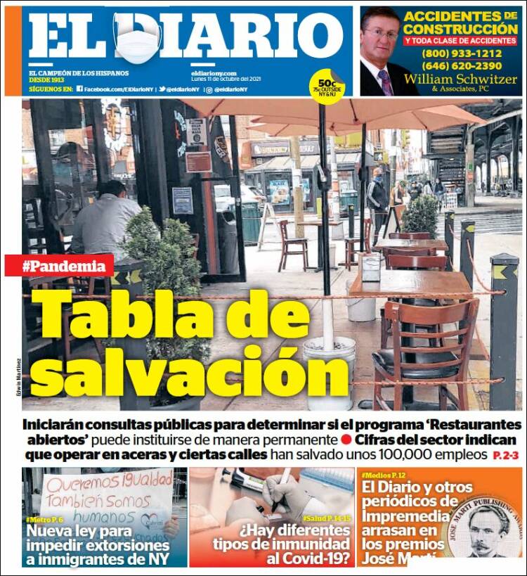 Portada de El Diario NY (USA)