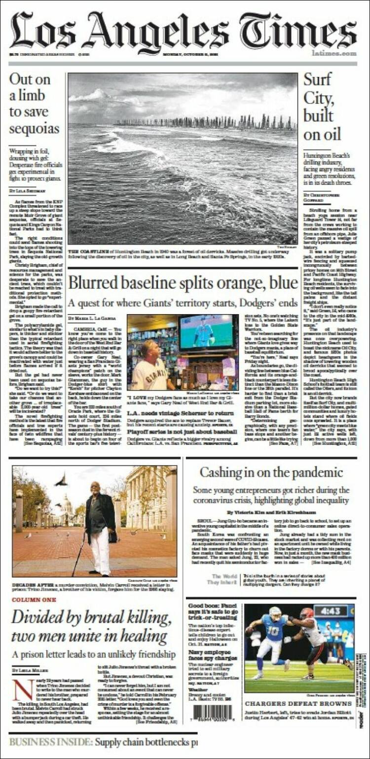 Portada de Los Angeles Times (USA)