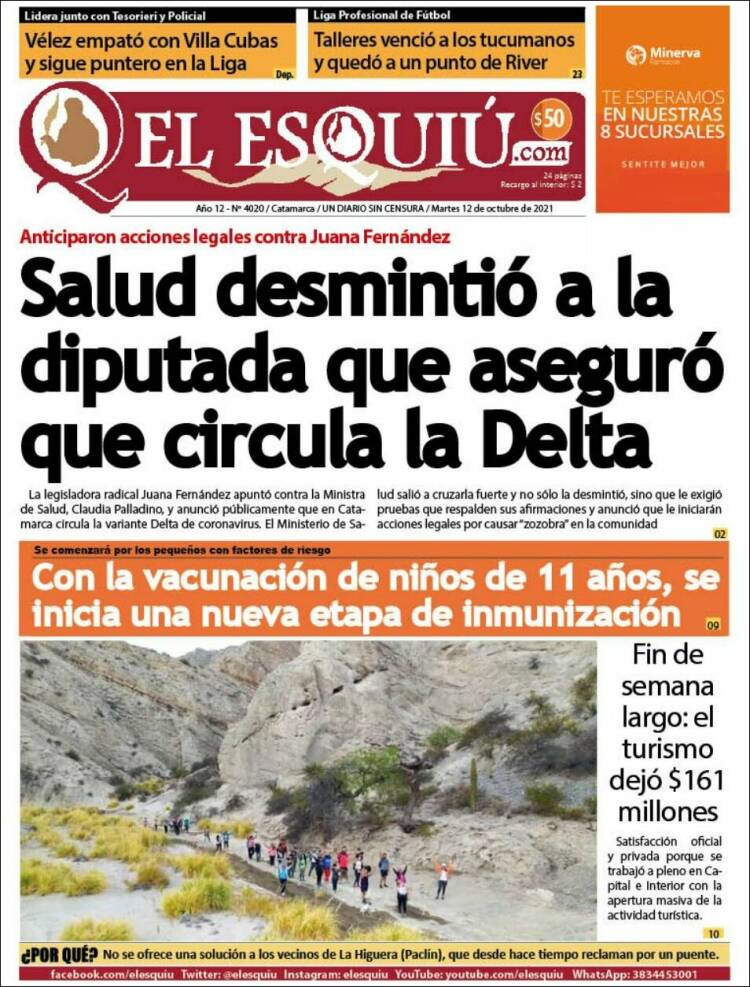 Portada de El Esquiu (Argentina)