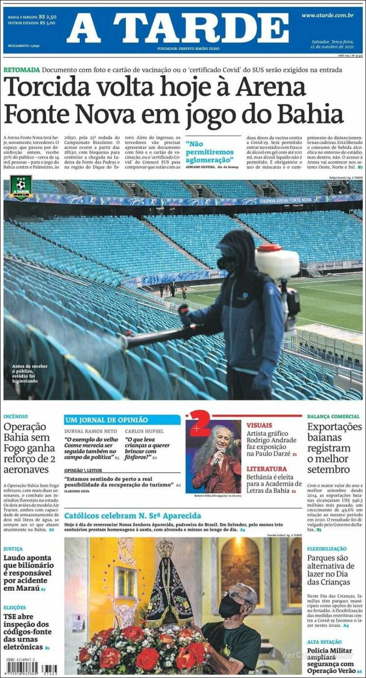 Portada de Diário A Tarde (Brasil)