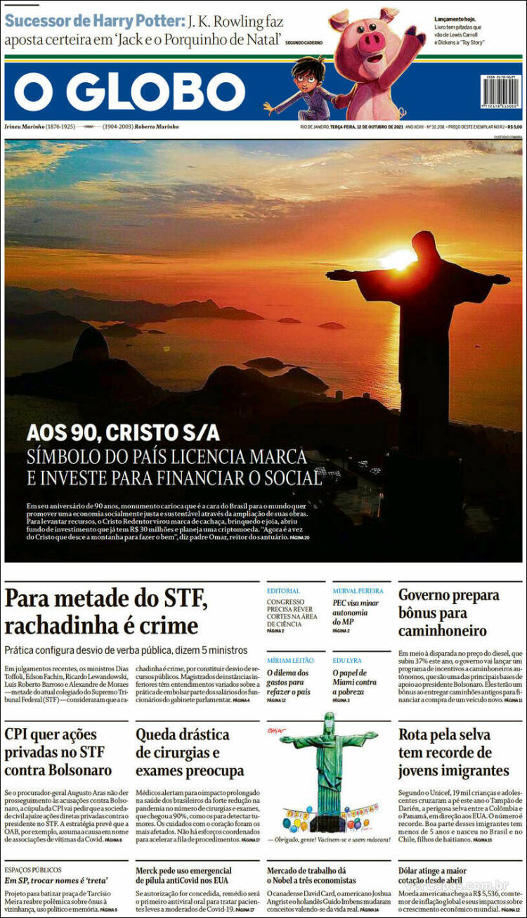 Portada de O Globo (Brasil)