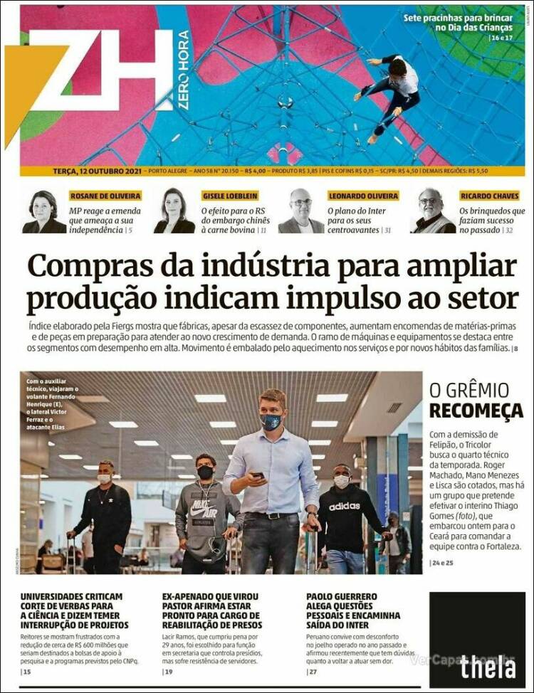 Portada de Zero Hora (Brasil)