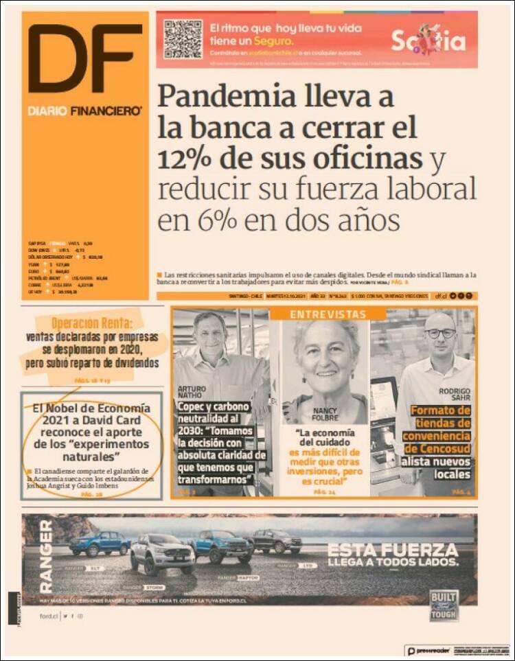 Portada de Diario Financiero (Chile)