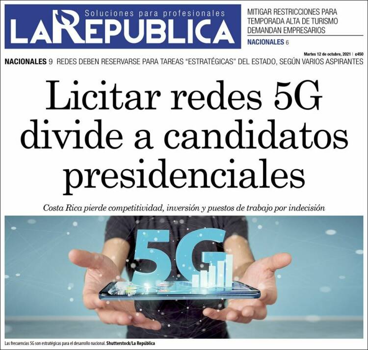 Portada de La República (Costa Rica)