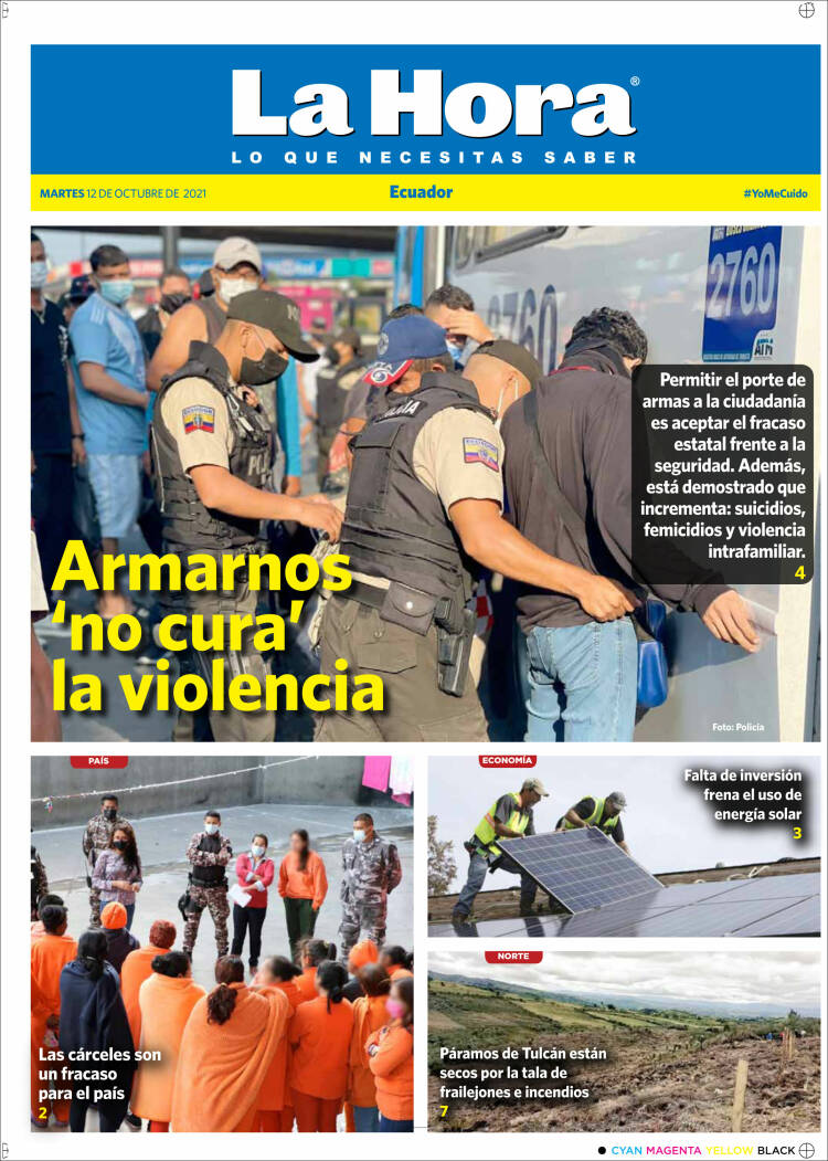 Portada de La Hora - Ecuador (Ecuador)