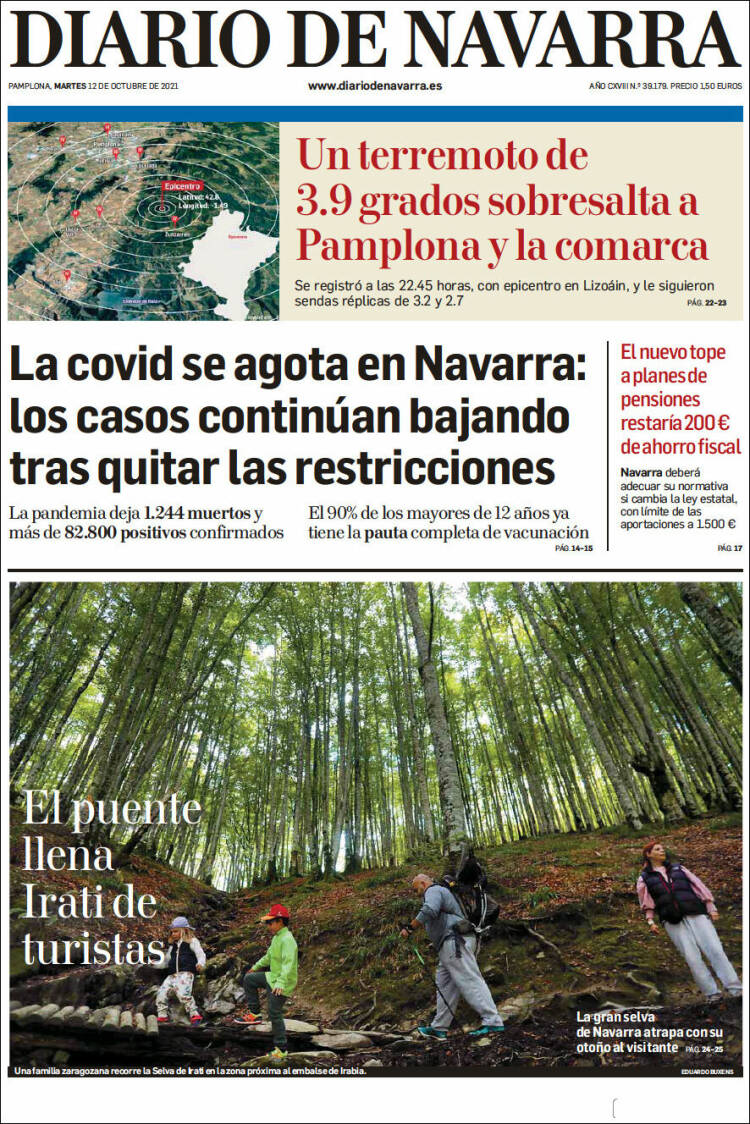 Portada de Diario de Navarra (España)