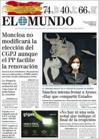 Portada de El Mundo (España)