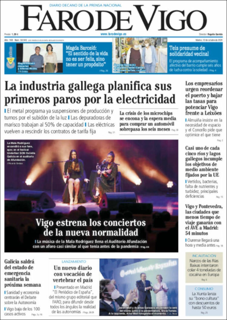 Portada de Faro de Vigo (España)