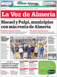 Portada de La Voz de Almería (España)