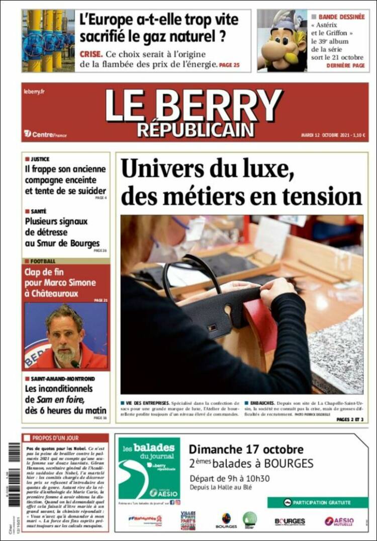 Portada de Berry Republicain (Francia)