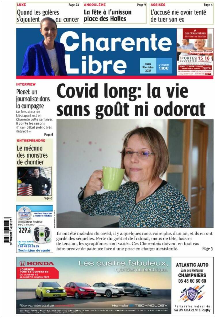 Portada de Charente Libre (Francia)