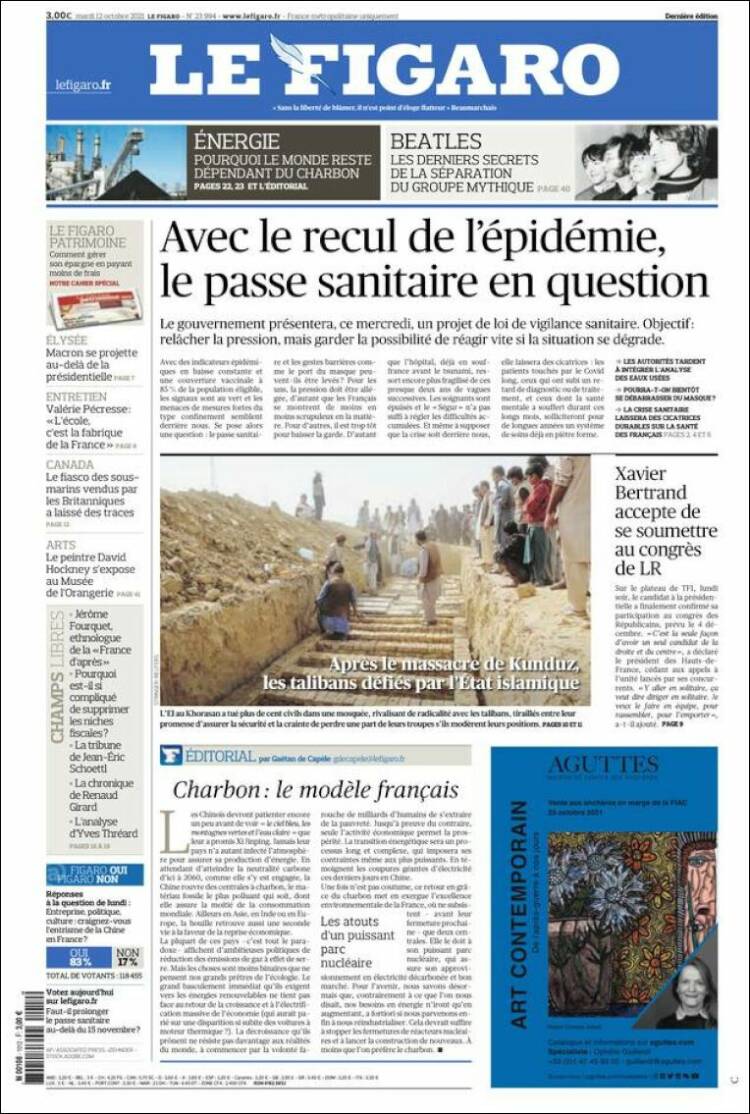 Portada de Le Figaro (Francia)