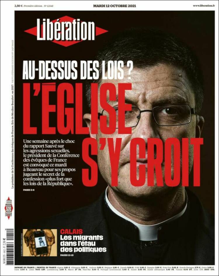 Portada de Libération (Francia)