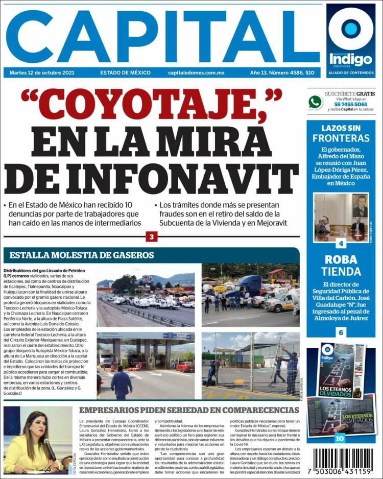Portada de Capital México (México)