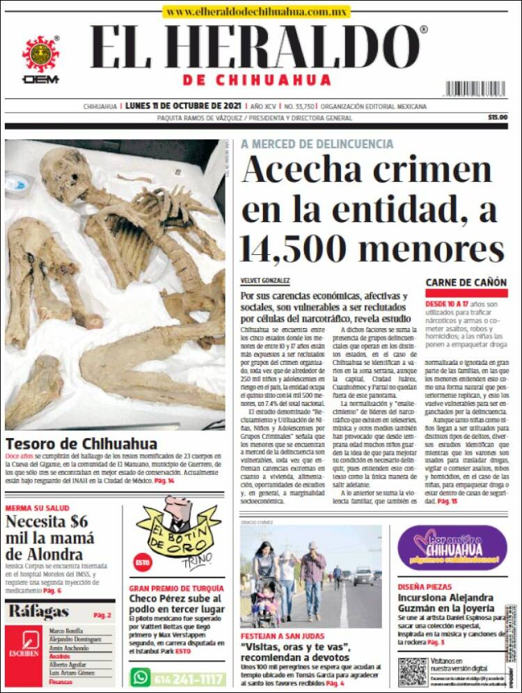 Portada de El Heraldo de Chihuahua (México)