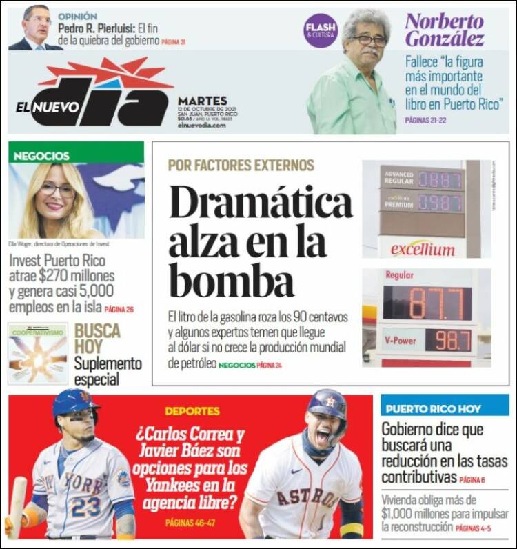 Portada de El Nuevo Día (Puerto Rico)