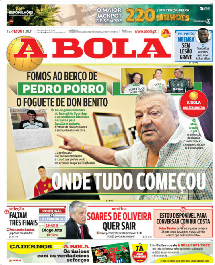 Portada de A Bola (Portugal)