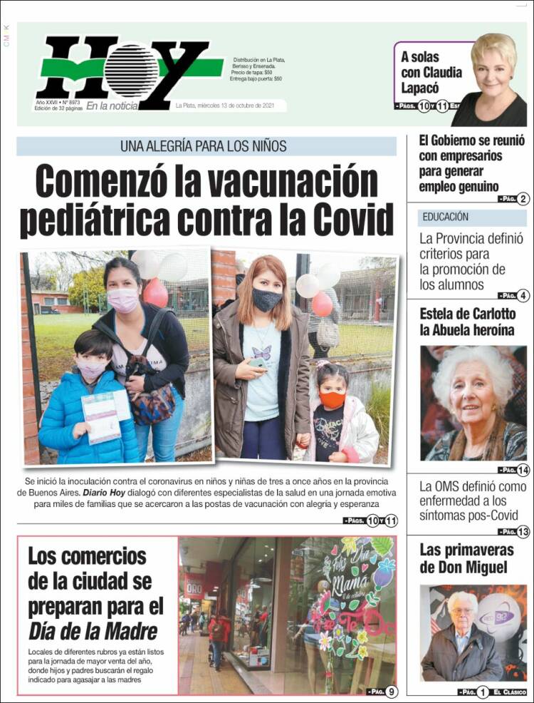 Portada de Diario Hoy (Argentina)