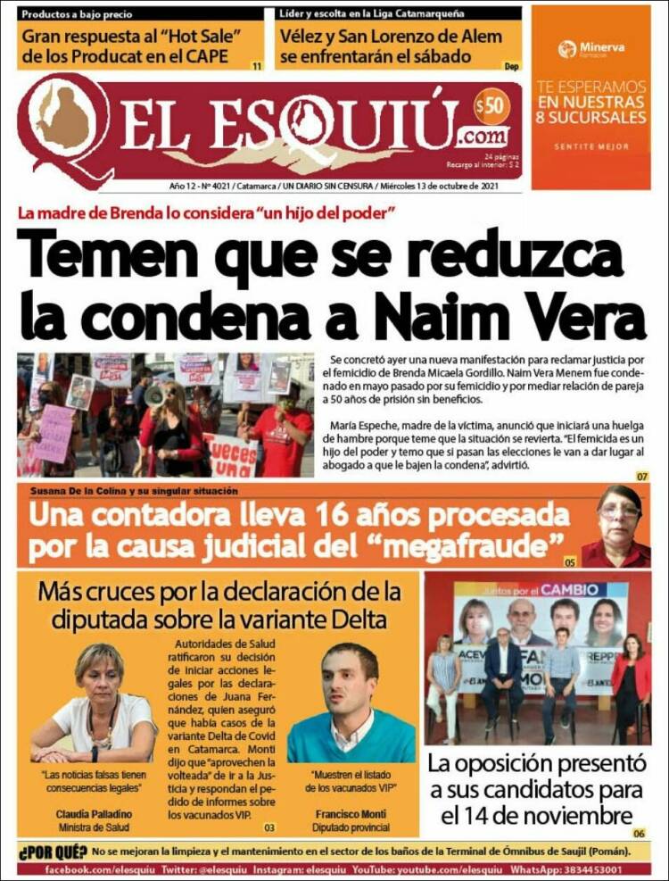 Portada de El Esquiu (Argentina)