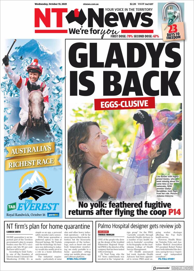 Portada de Northern Territory News (Australia)