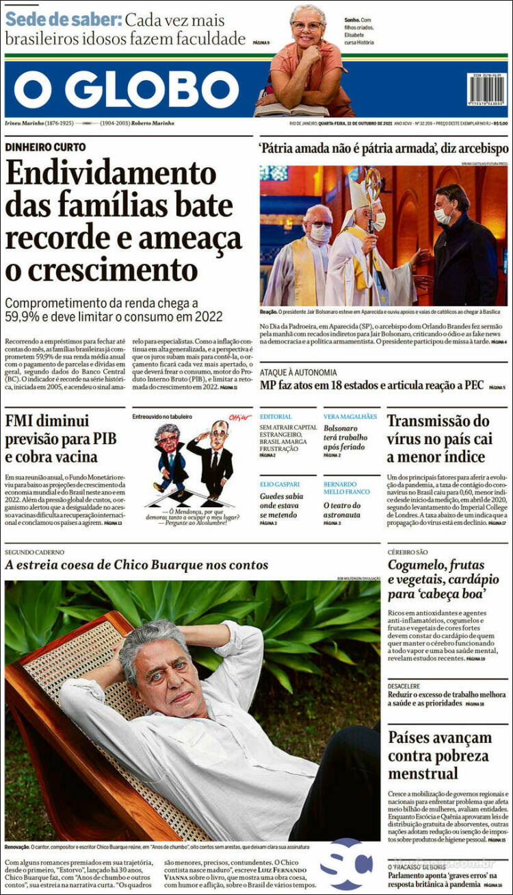 Portada de O Globo (Brasil)
