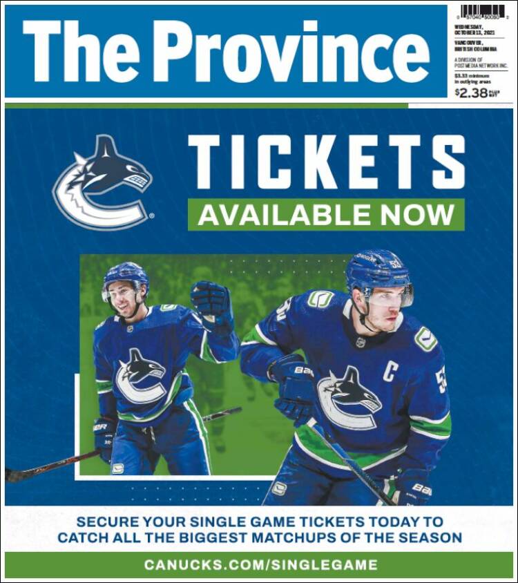 Portada de The Province (Canadá)