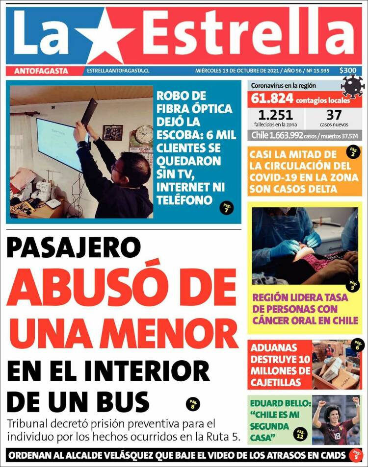 Portada de La Estrella del Norte (Chile)