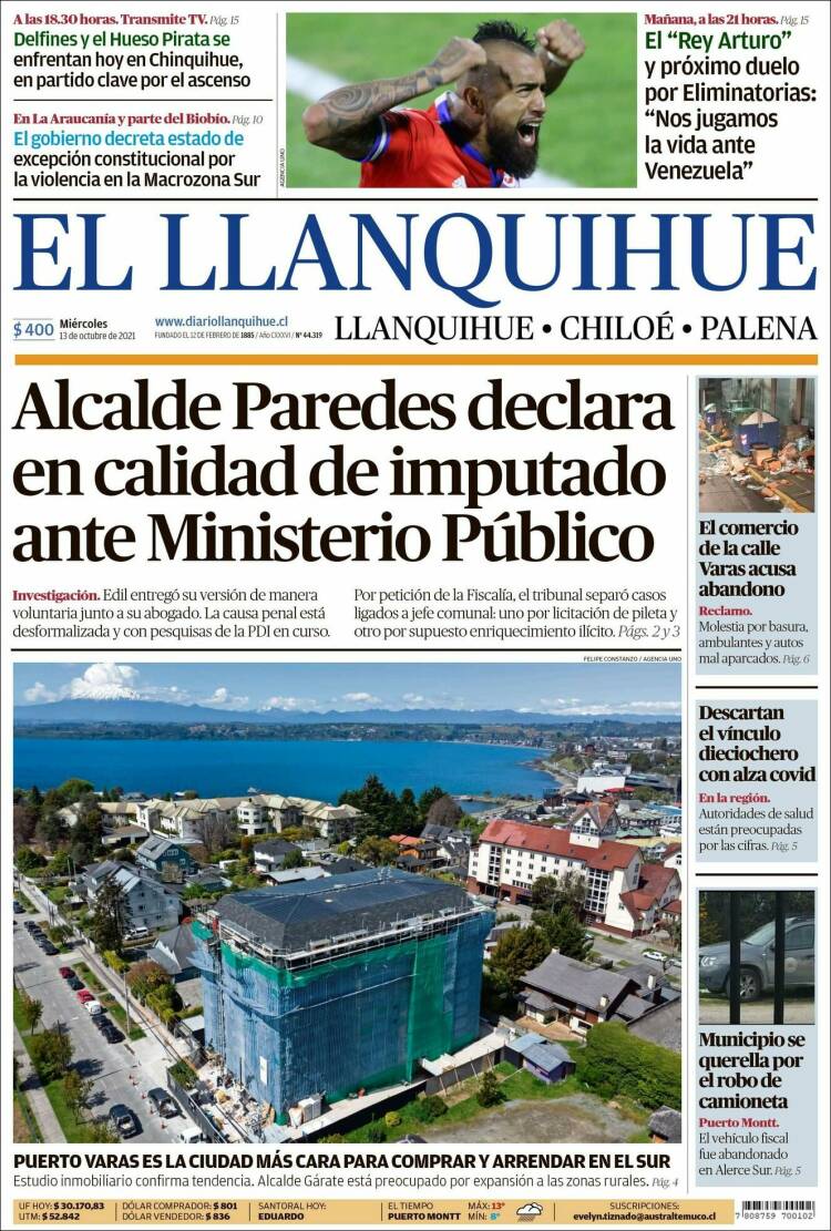 Portada de El Llanquihue (Chile)