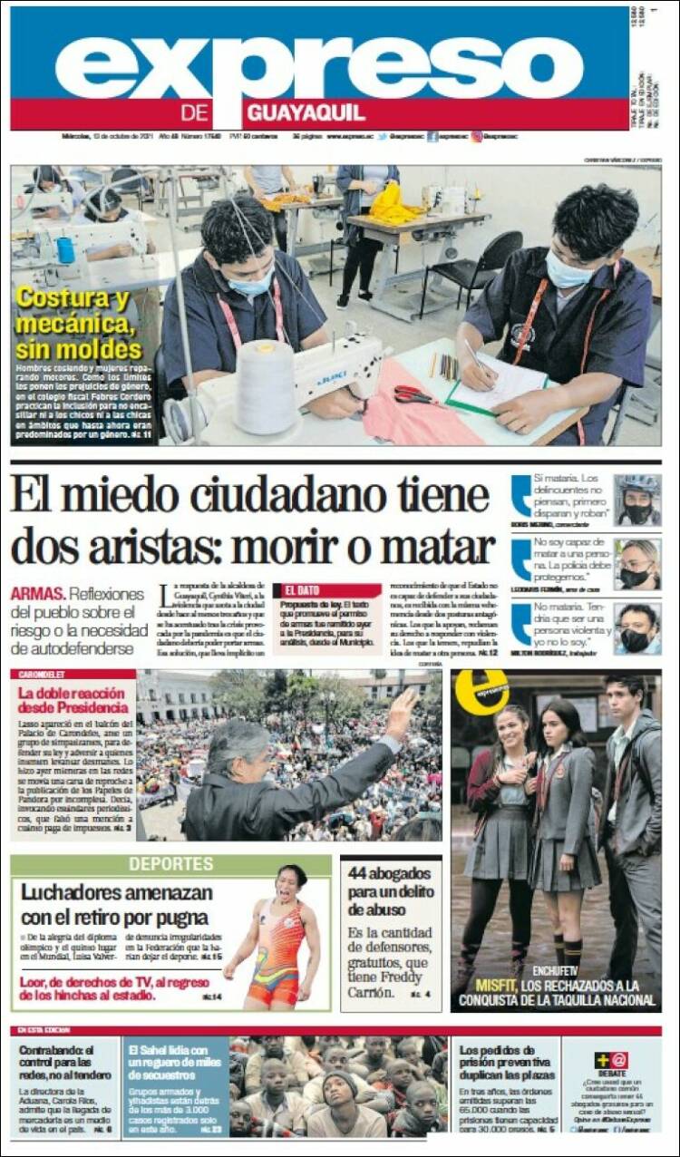 Portada de Expreso (Ecuador)