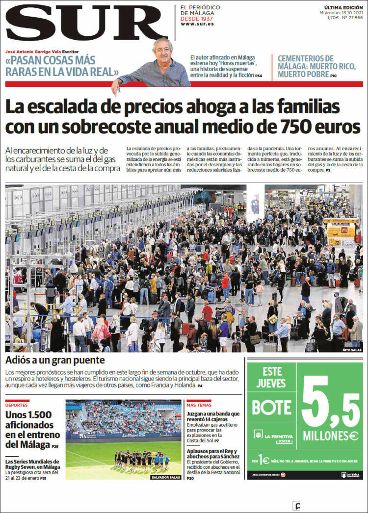 Portada de Diario el Sur (España)