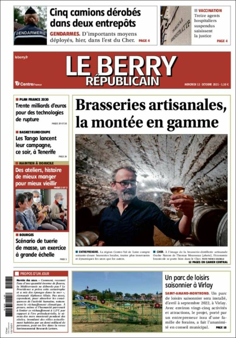 Portada de Berry Republicain (Francia)
