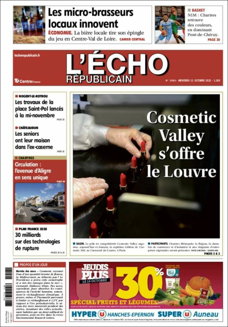 Portada de L'Echo Républicain (Francia)