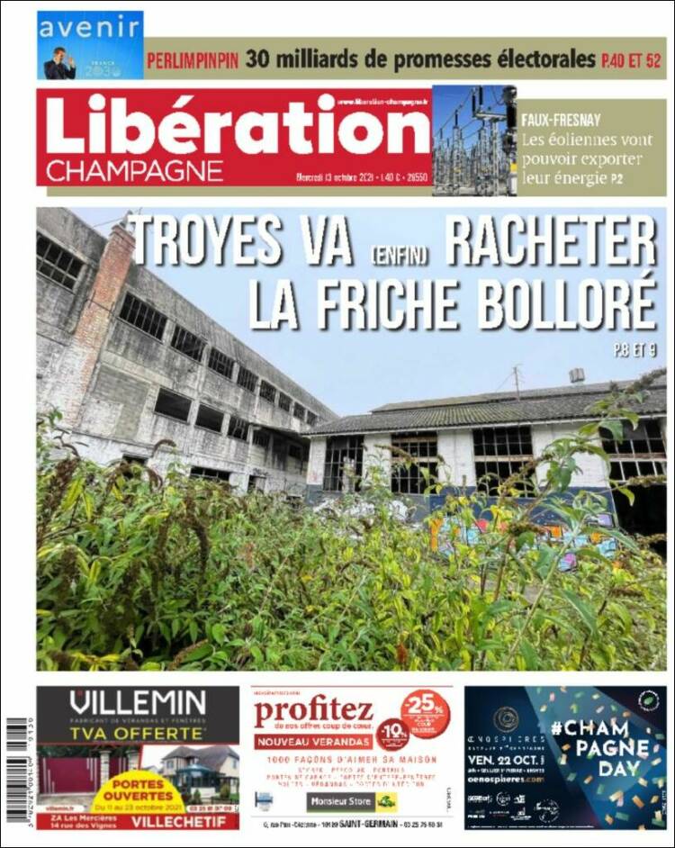 Portada de Libération Champagne (Francia)